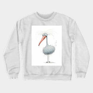 Dadaistic Art,Creative Child's Drawing - Flamingo Crewneck Sweatshirt